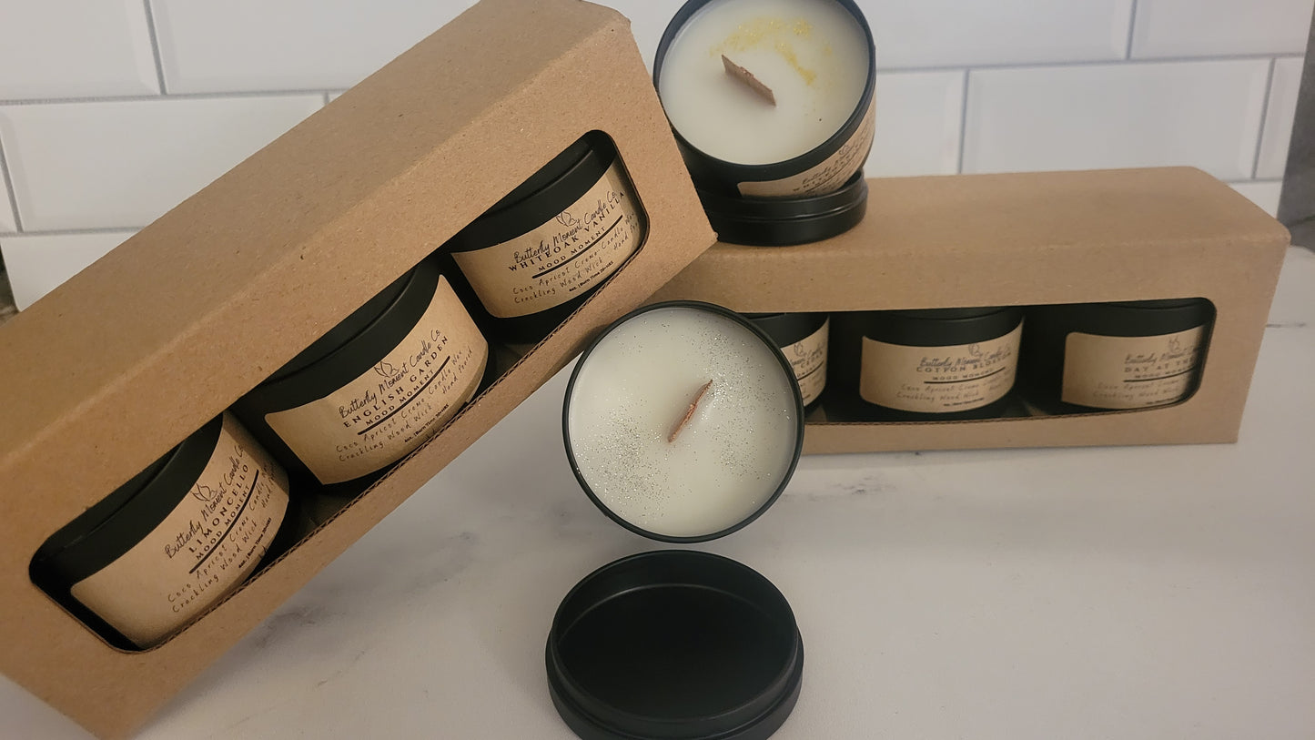 Variety Collection Mood Moment 4oz Candles Spring Edition: Limoncello, English Garden, Whiteoak Vanilla, White Cedar, Day At The Spa, Cotton Blossom