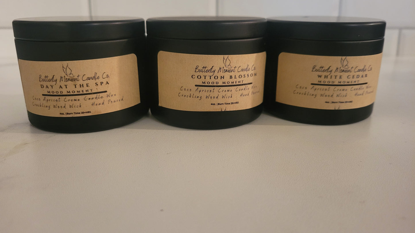 Variety Collection Mood Moment 4oz Candles Spring Edition: Limoncello, English Garden, Whiteoak Vanilla, White Cedar, Day At The Spa, Cotton Blossom
